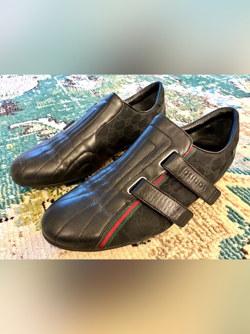 Gucci Leather Slip-On Soccer Style Logo Sneakers